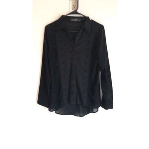 Black sheer blouse size small